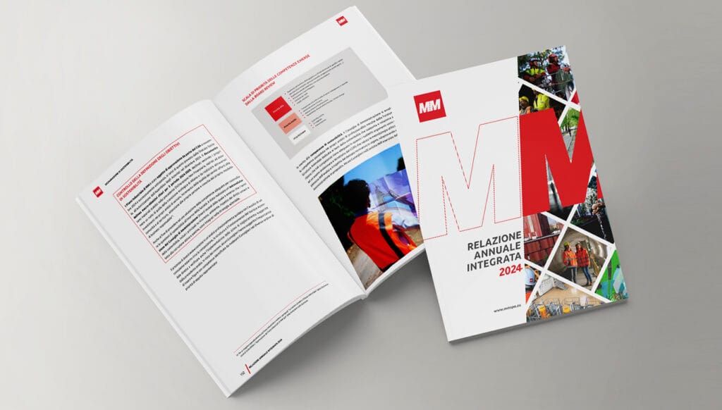Relazione annuale integrata - MM Milano impaginazione grafica cover e interno